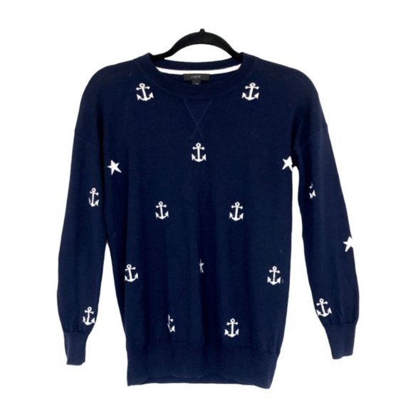 J. Crew Anchors & Stars Merino Wool Sweater Sz XXS - Picture 4 of 7